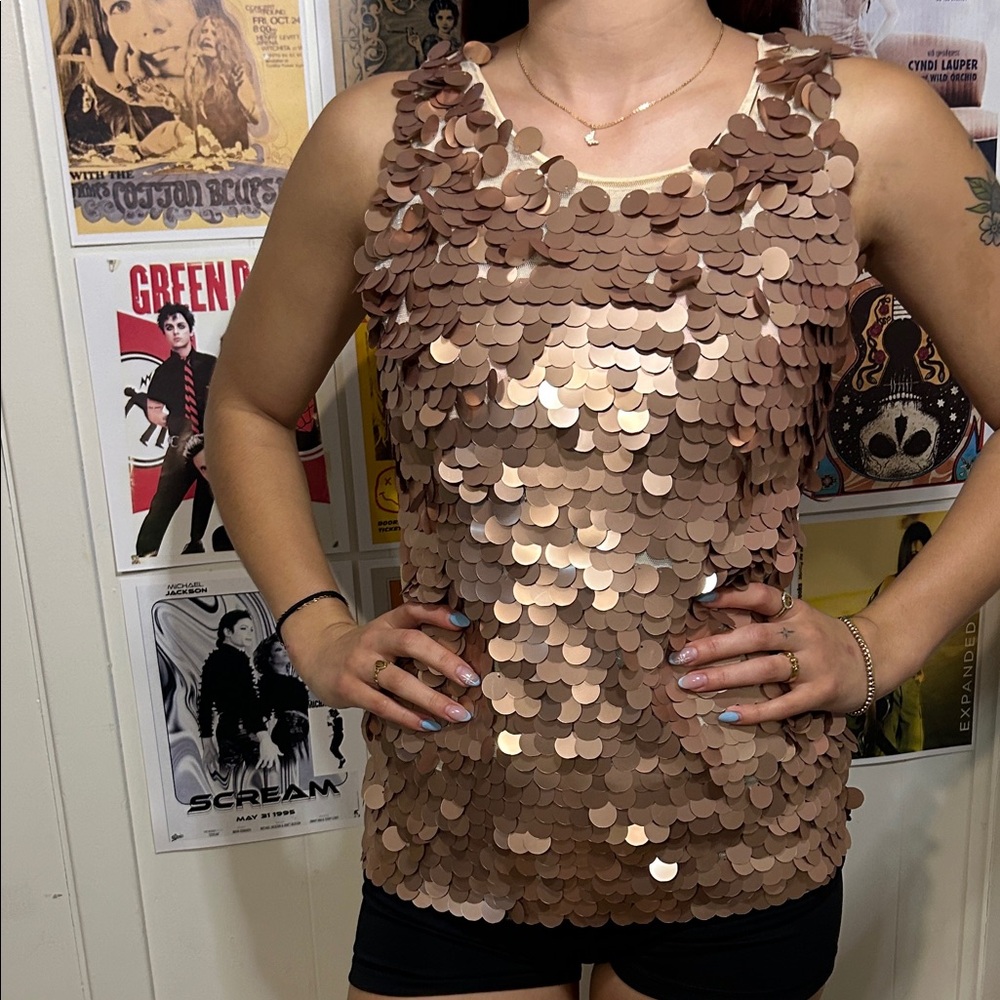 Elegant Sequin Sleeveless Top